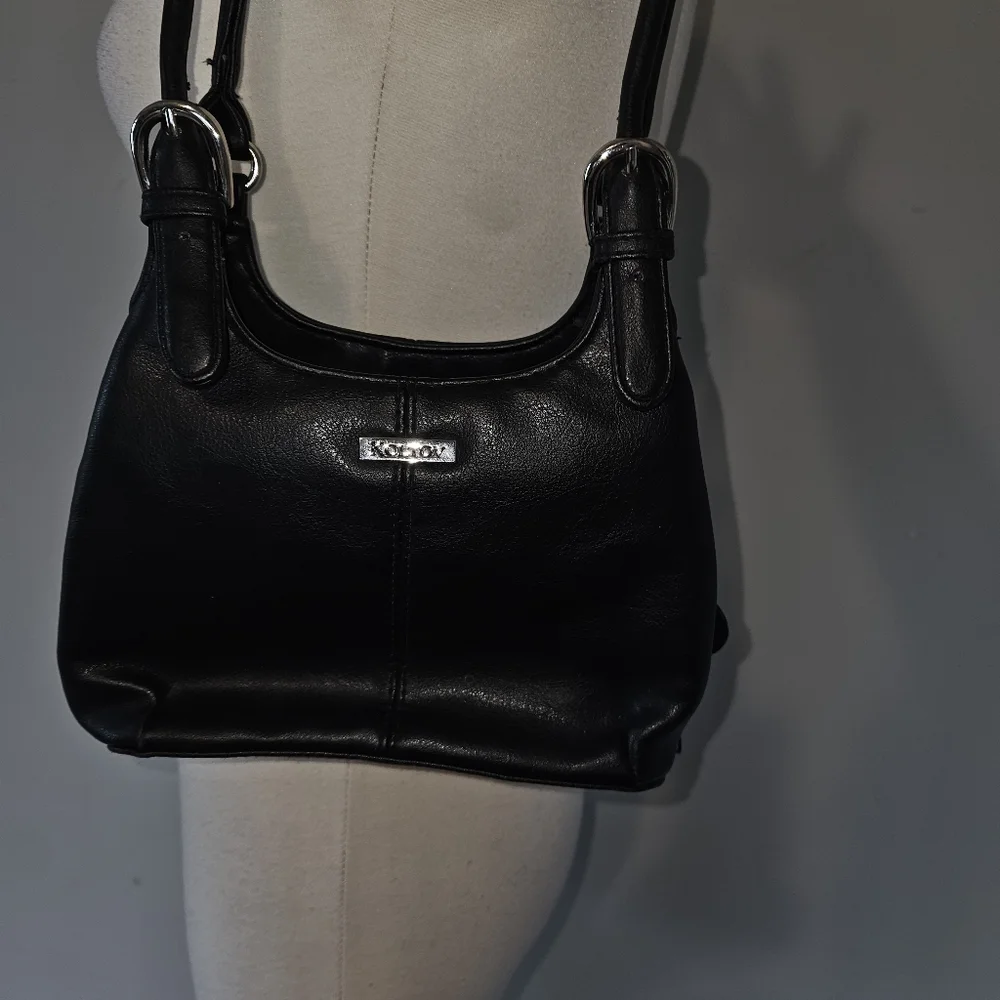 Kounty Black Leather Shoulder Bag - Picture 3 of 16
